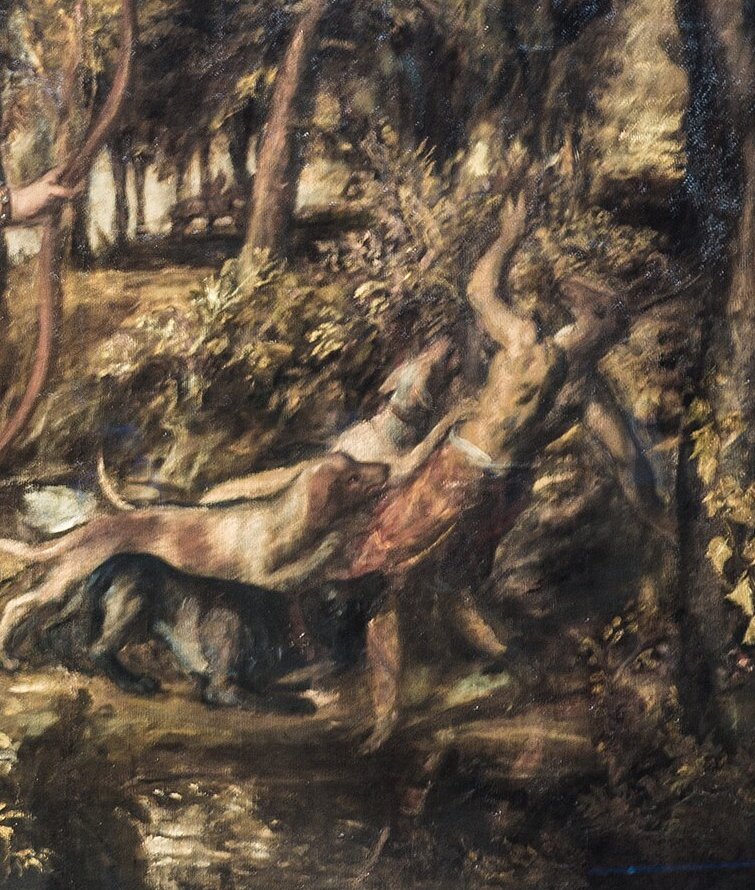 Actaeon and the Hounds detail in The Death of Actaeon